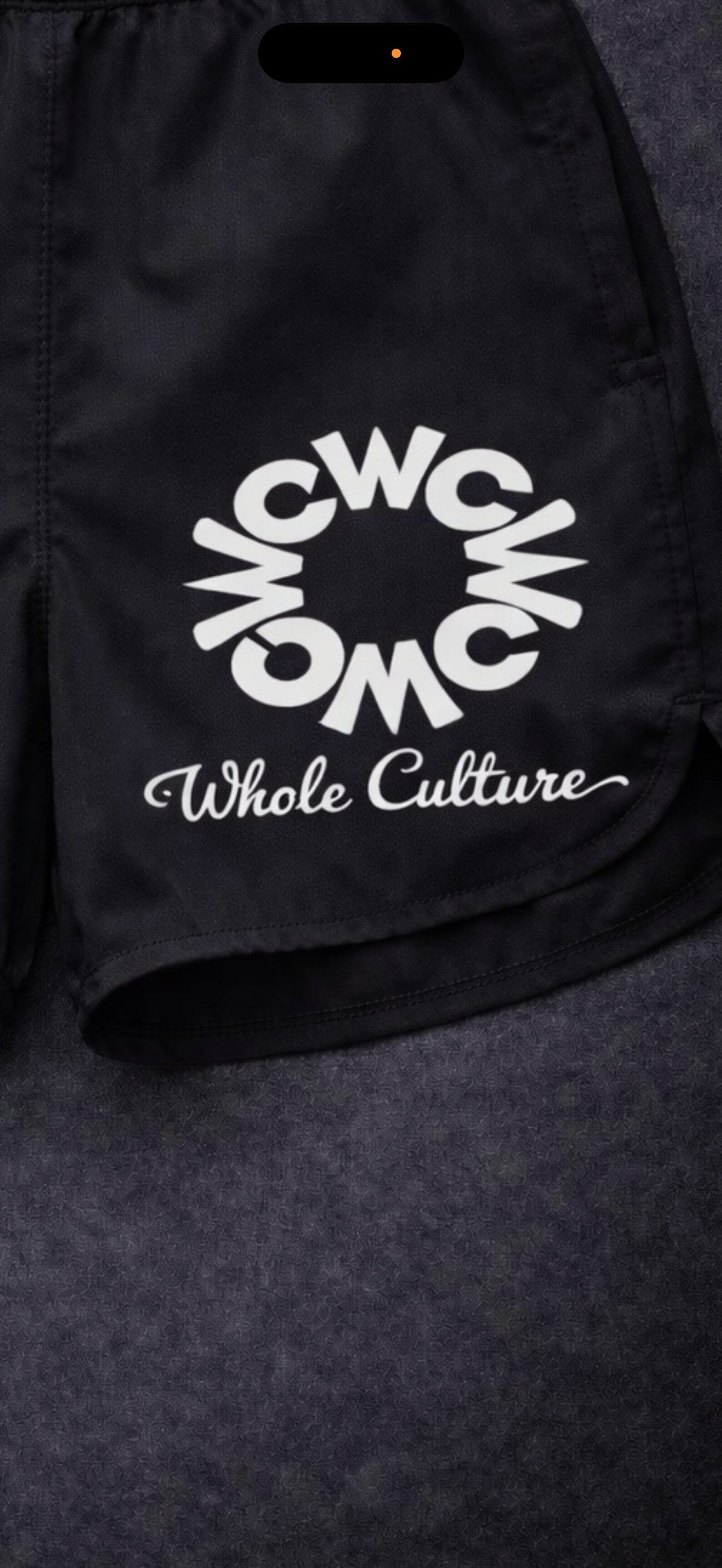 WCWC Shorts, on-body logo detail